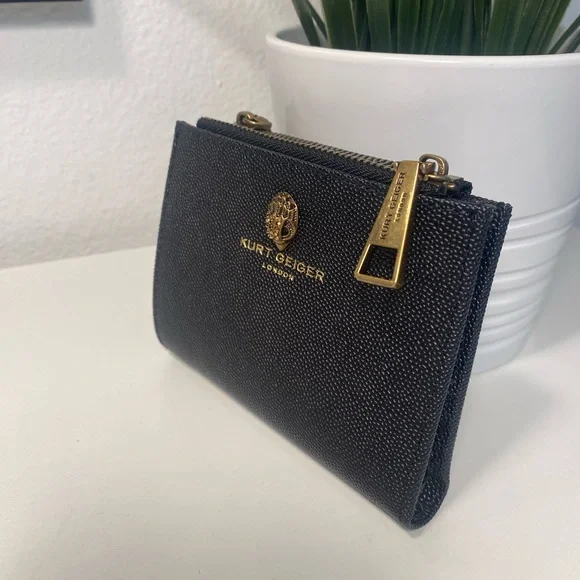 NIB Kurt Geiger Caviar Embossed Leather Mini Wallet - Picture 11 of 14